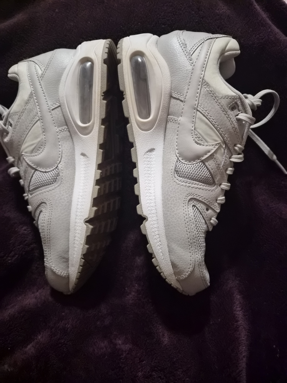 Size 7 Nike Women's Air Max Command sneakers in a light bone/white